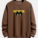 Whatever Black Cat Print Relax Fit Sweatshirt