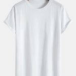 Slogan Back Print Cotton Arc Hem T-Shirt