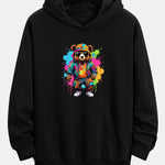 Ink Bear Print Relax Fit Hoodie
