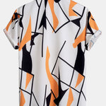 Color Block Abstract Print Button Up Shirt & Swim Shorts