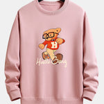 Bear With Glasses Print Relax Fit Sweatshirt