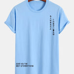 Regular Fit Japanese Slogan Print Cotton T-Shirt