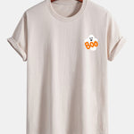 Regular Fit Boo Ghost Print Cotton T-Shirt