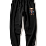 Bear In Leather Jacket Print Jogger Pants