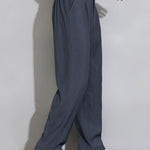 Relax Fit Elastic Waist Straight Leg Trousers