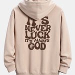 Slogan Back Print Relax Fit Hoodie & Straight Leg Corduroy Pants
