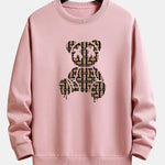 Geometric Dissolving Bear Print Relax Fit Sweatshirt