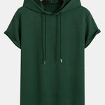Striped Jacquard Hooded Arc Hem T-Shirt