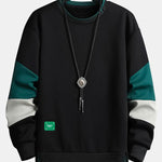 Color Block Sweatshirt & Jogger Pants With Pintuck