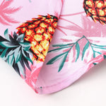 Pineapple Palm Tree Print Button Up Shirt & & Swim Shorts