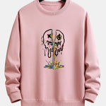 Colorful Dissolving Smiley Print Relax Fit Sweatshirt