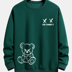 Bear Slogan Print Relax Fit Sweatshirt