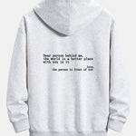 Slogan Print Relax Fit Hoodie