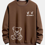 Bear Slogan Print Relax Fit Sweatshirt