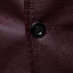 Men's Vintage Lapel Two Button Single Breasted Slim Fit PU Blazer