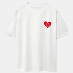 Smiley Heart Print Drop Shoulder Oversize T-Shirt