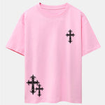 Cross Print Drop Shoulder Oversize T-Shirt