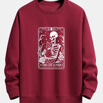 Cat Skeleton Print Relax Fit Sweatshirt