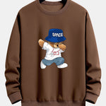 Bear With Hat Print Relax Fit Sweatshirt