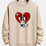 Drinking Coffee With A Broken Heart Print Relax Fit Sweatshirt
