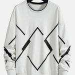 Geometric Print Crew Neck Sweatshirt