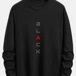 Long Sleeve Black Print Cotton T-Shirt
