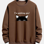 Cute Cat Slogan Print Relax Fit Sweatshirt