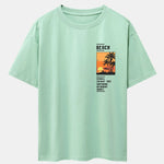 Beach Scenery Slogan Print Drop Shoulder Oversize T-Shirt