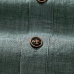 Short Sleeve Half Button Fly Henley Collar Shirt & Linen Cotton Blend 11" Shorts