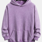 Relax Fit Washed Distressed Hoodie