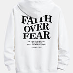 Faith Over Fear Print Relax Fit Hoodie