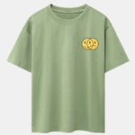 Happy And Sad Face Print Drop Shoulder Oversize T-Shirt