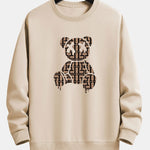 Geometric Dissolving Bear Print Relax Fit Sweatshirt