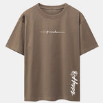 Rose With Slogan Print Drop Shoulder Oversize T-Shirt