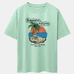Skull Island Print Drop Shoulder Oversize T-Shirt
