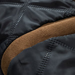 Suede Bomber Jacket With Quilted Liner