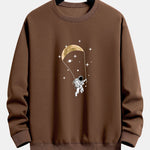 Astronaut Moon Print Relax Fit Sweatshirt