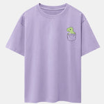 Pocket Dinosaur Print Drop Shoulder Oversize T-Shirt