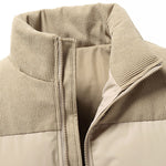 Corduroy Patchwork Puffer Jacket
