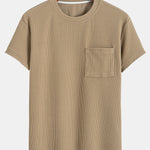 Muscle Fit Ribbed T-Shirt With Pocket