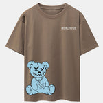 Worldwide Bear Print Drop Shoulder Oversize T-Shirt