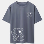 Bear Print Drop Shoulder Oversize T-Shirt