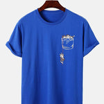 Cat In Pocket Print T-Shirt