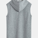 Sleeveless Waffle Hooded Vest