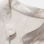 Short Sleeve V Neck Linen Rayon Blend Shirt