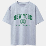 New York Varsity Print Drop Shoulder Oversize T-Shirt