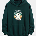 Ghost Slogan Print Relax Fit Hoodie
