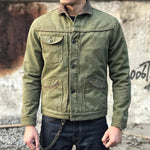Men's Retro Motorcycle Lapel Single Breasted Jacket