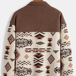 Aztec Print Patchwork Teddy Fleece Coat