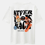 Skeleton Slogan Back Print Drop Shoulder Oversize T-Shirt